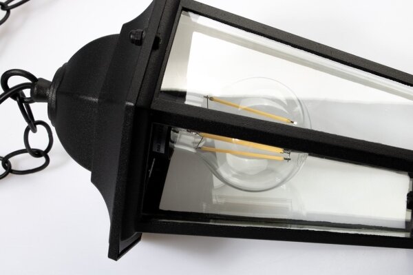 Lampadario da esterno 1xE27/20W/230V IP43 nero