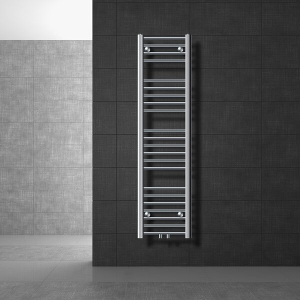 LuxeBath radiatore per bagno Sahara, 300x1400 mm, cromo, diritto con attacco centrale, senza elemento riscaldante
