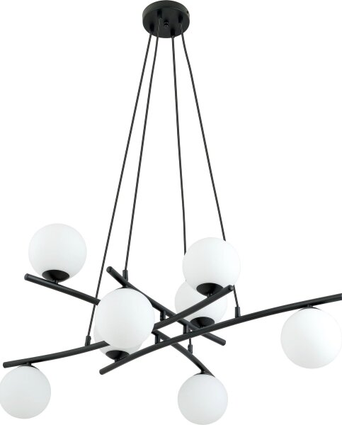 Lampadario a sospensione con filo ESSA 8xE14/10W/230V nero/bianco