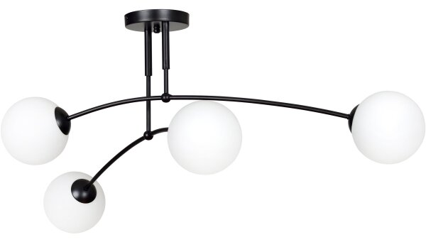 Lampadario a sospensione con supporto rigido PREGOS 4xE14/10W/230V nero