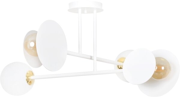 Lampadario a sospensione con supporto rigido MINERVA 2xE27/15W + 2xE14/10W/230V bianco