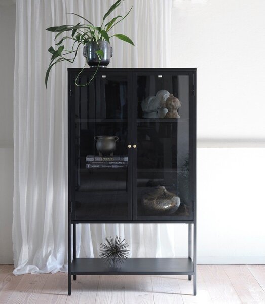 Vetrina nera in metallo 88x132 cm Carmel - Unique Furniture
