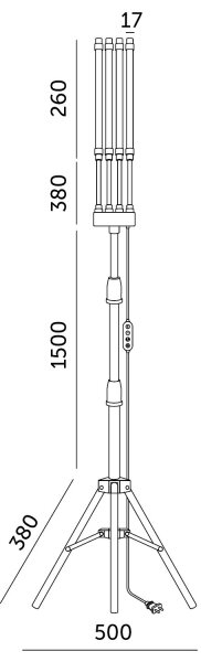 Lampada da terra dimmerabile a LED per la coltivazione di piante VITARO 4xLED/7,5W/230V nero