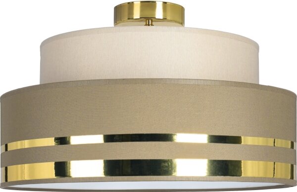 Plafoniera TAMI 1xE27/60W/230V beige/marrone/oro