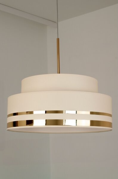 Lampadario a sospensione con filo TAMI 1xE27/60W/230V beige/oro
