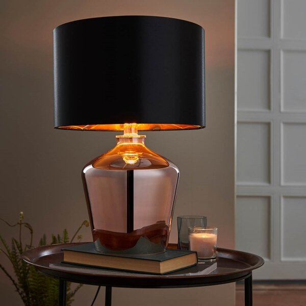 Endon 61149 - Lampada da tavolo WALDORF 1xE27/10W/230V rame/nero