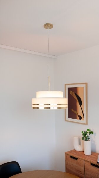 Lampadario a sospensione con filo TAMI 1xE27/60W/230V beige/oro