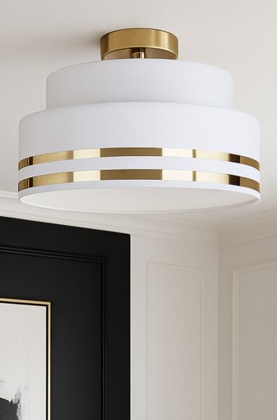 Plafoniera TAMI 1xE27/60W/230V diametro 40 cm bianco/oro