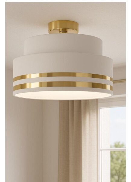 Plafoniera TAMI 1xE27/60W/230V diametro 40 cm bianco/oro