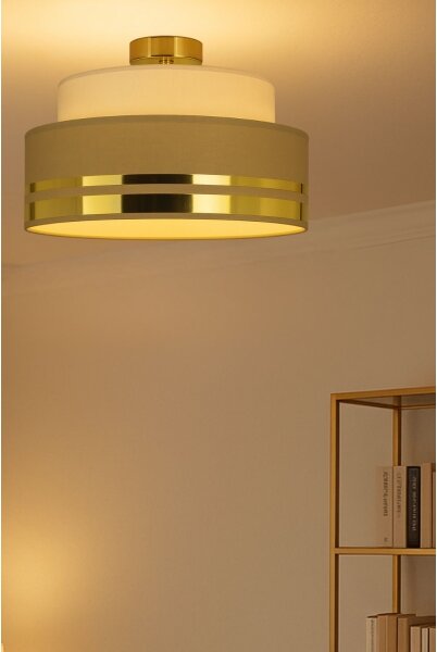 Plafoniera TAMI 1xE27/60W/230V beige/marrone/oro