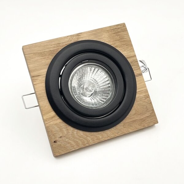 Faretto per controsoffitto TOBBY 1xGU10/20W/230V 11,5x11,5 cm rovere/nero
