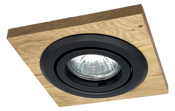 Faretto per controsoffitto TOBBY 1xGU10/20W/230V 11,5x11,5 cm rovere/nero