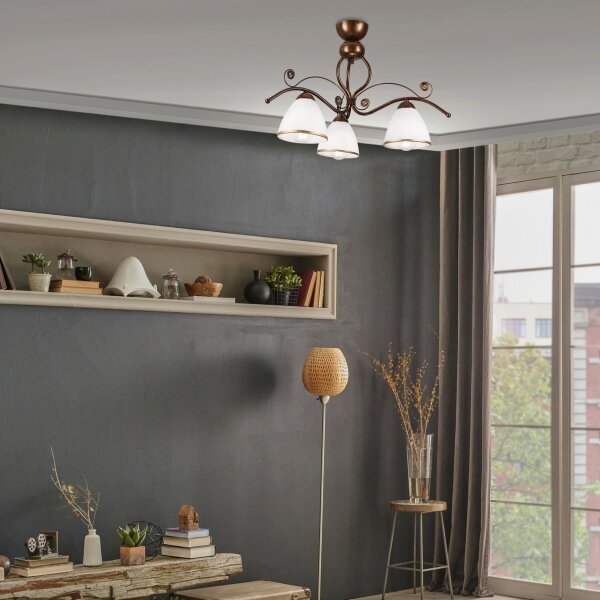 Lampadario a plafone RETRO 3xE27/60W/230V patina di bronzo