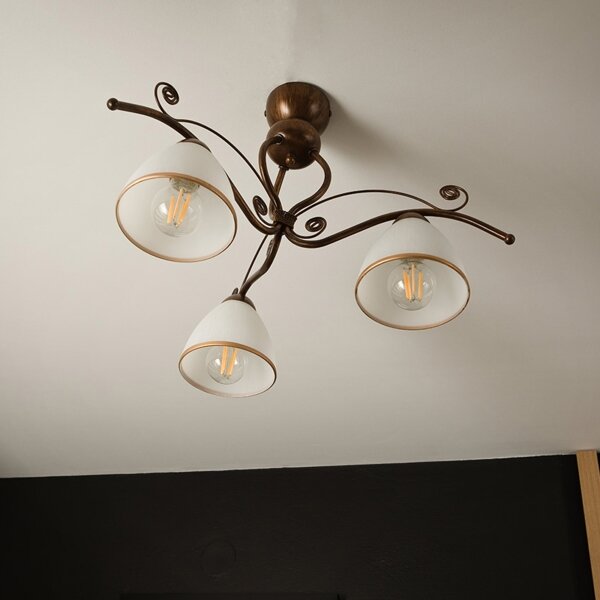 Brilagi - Lampadario a plafone LED ANTICO 3xE27/60W/230V patina di bronzo