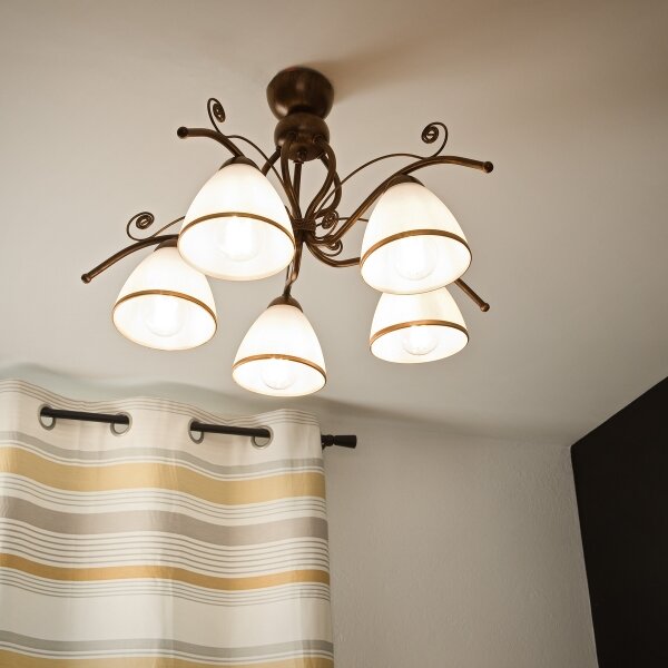 Brilagi - Lampadario a plafone LED ANTICO 5xE27/60W/230V patina di bronzo