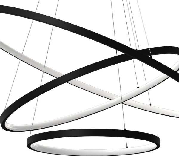 Lampadario LED a sospensione con filo HOOP LED/93W/230V diametro 80 cm 4000K nero