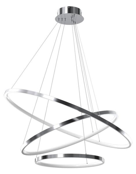 Lampadario LED a sospensione con filo HOOP LED/93W/230V diametro 80 cm 4000K cromo lucido