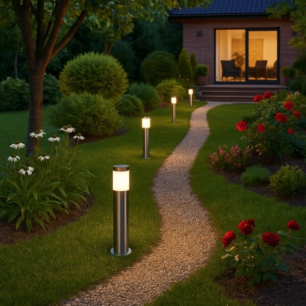 Lampada da esterno BROOKLYN 1xE27/60W/230V 45 cm IP44 cromo opaco
