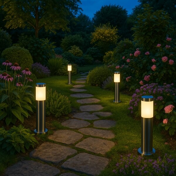 Lampada da esterno BROOKLYN 1xE27/60W/230V 45 cm IP44 cromo opaco