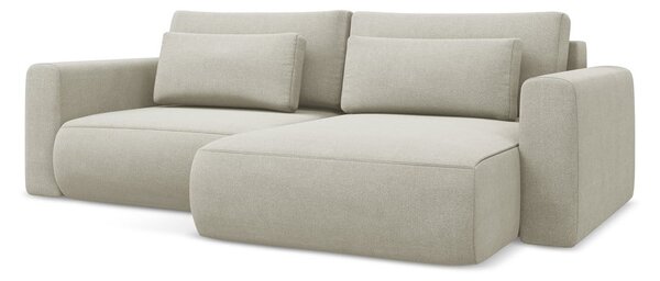 Divano angolare beige allungabile/con contenitore (con penisola a destra/con chaise lounge) Kapua – Makamii