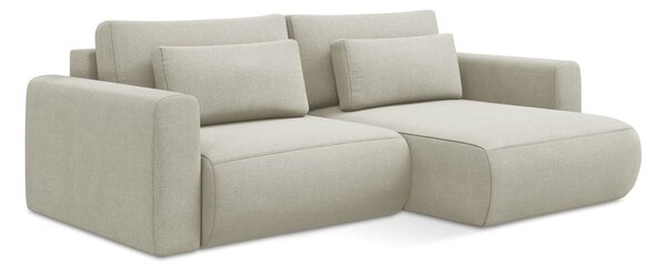 Divano angolare beige allungabile/con contenitore (con penisola a destra/con chaise lounge) Kapua – Makamii