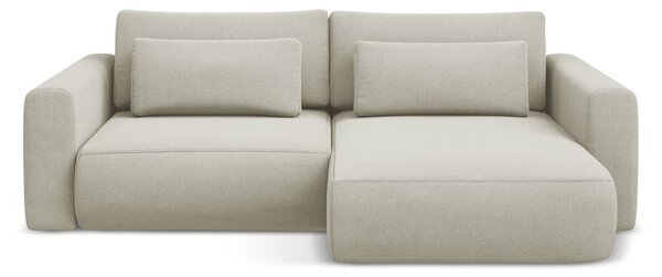 Divano angolare beige allungabile/con contenitore (con penisola a destra/con chaise lounge) Kapua – Makamii