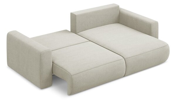 Divano angolare beige allungabile/con contenitore (con penisola a destra/con chaise lounge) Kapua – Makamii
