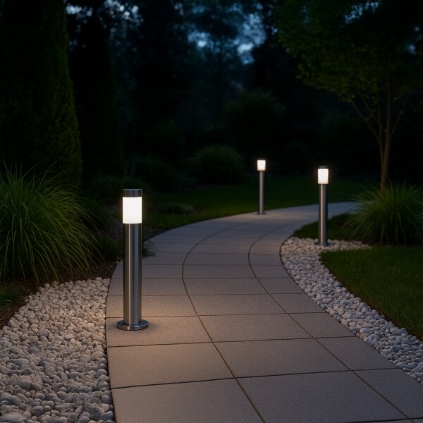 Lampada da esterno BROOKLYN 1xE27/60W/230V 45 cm IP44 cromo opaco