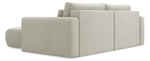 Divano angolare beige allungabile/con contenitore (con penisola a destra/con chaise lounge) Kapua – Makamii