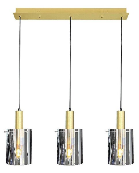 Lampadario a sospensione con filo ARCADIA 3xE27/60W/230V oro/fumé