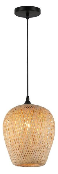 Lampadario a sospensione con filo ALMA 1xE27/60W/230V diametro 23 cm bambù