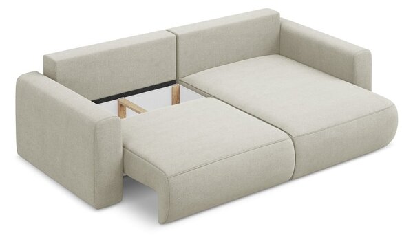Divano angolare beige allungabile/con contenitore (con penisola a destra/con chaise lounge) Kapua – Makamii