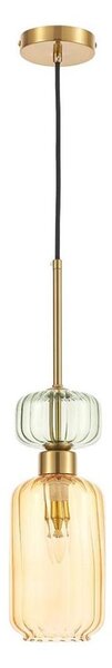 Lampadario a sospensione con filo MOLLY 1xE14/40W/230V diametro 12 cm oro/arancione/verde