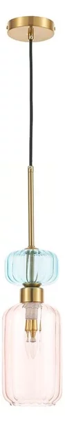 Lampadario a sospensione con filo MOLLY 1xE14/40W/230V diametro 12 cm oro/rosa/blu