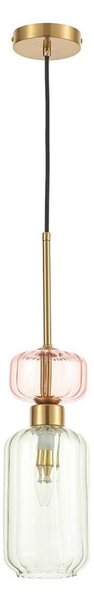 Lampadario a sospensione con filo MOLLY 1xE14/40W/230V diametro 12 cm oro/verde/rosa
