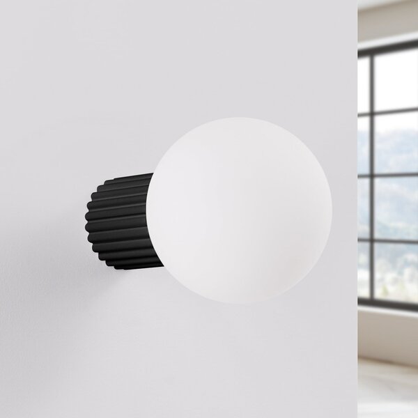 Applique da parete SOLLUX LIGHTING, ORBI, dimmerabile, Nero, Bagno, Alluminio
