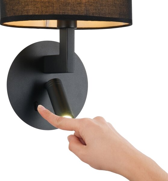 Brilagi - Lampada da parete LED DAYA 1xE14/40W/230V + LED/3W nera