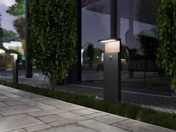 Lampada da esterno a LED con sensore NATURA LED/12W/230V 4000K IP54 marrone/antracite