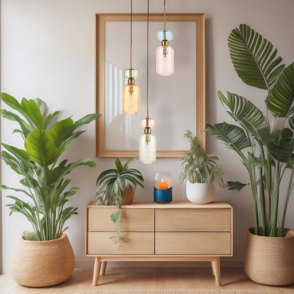 Lampadario a sospensione con filo MOLLY 3xE14/40W/230V diametro 38 cm colorato