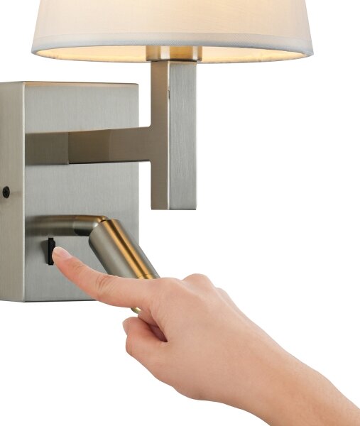 Brilagi - Applique a LED DEYA 1xE14/40W/230V + LED/3W bianco/cromo opaco