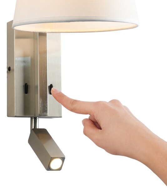 Brilagi - Applique a LED RAYA 1xE14/40W/230V + LED/3W bianco/cromo opaco