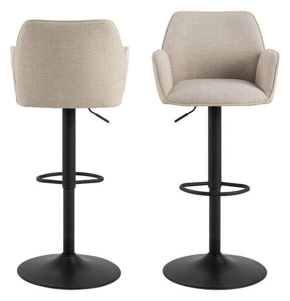 Sgabello da bar beige con altezza regolabile/con braccioli (altezza della seduta 85 cm) Glenda – Actona