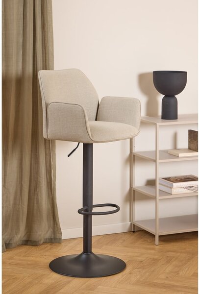 Sgabello da bar beige con altezza regolabile/con braccioli (altezza della seduta 85 cm) Glenda – Actona