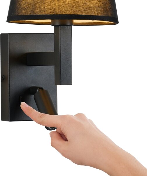 Brilagi - Applique a LED DEYA 1xE14/40W/230V + LED/3W nero