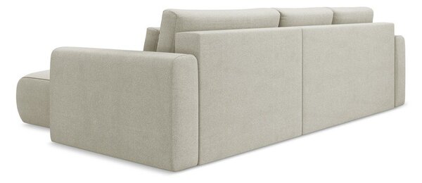 Divano angolare beige allungabile/con contenitore (con penisola a destra/con chaise lounge) Kapua – Makamii