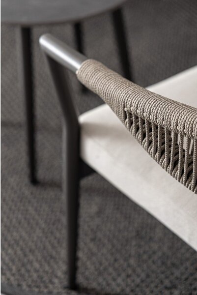 Set di mobili da giardino color kaki/grigio tortora in alluminio per 2 persone Millor – Bizzotto