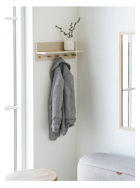 Attaccapanni da parete beige con scaffale 50 cm Rocca – House Nordic