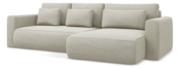Divano angolare beige allungabile/con contenitore (con penisola a destra/con chaise lounge) Kapua – Makamii