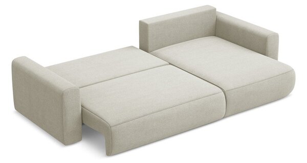 Divano angolare beige allungabile/con contenitore (con penisola a destra/con chaise lounge) Kapua – Makamii