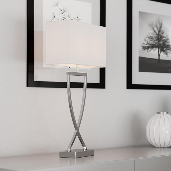 ByRydens 2820430-5000 - Lampada da tavolo OMEGA 1xE27/5W/230V bianco/cromo lucido